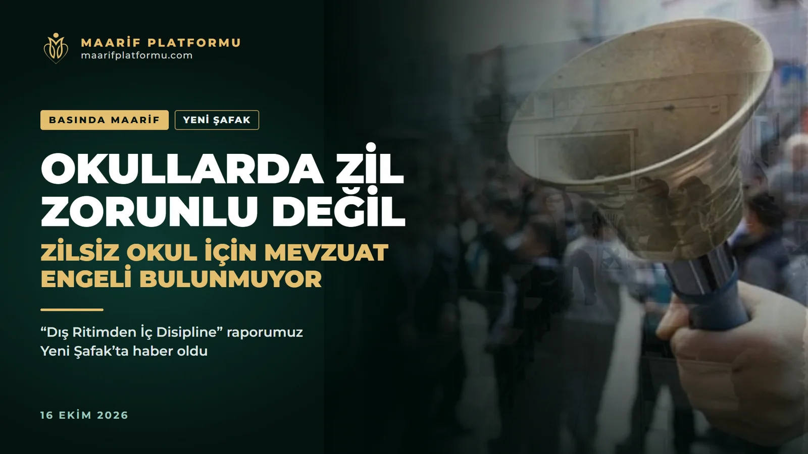 Okullarda zil zorunlu değil: Zilsiz okul için mevzuat engeli bulunmuyor
