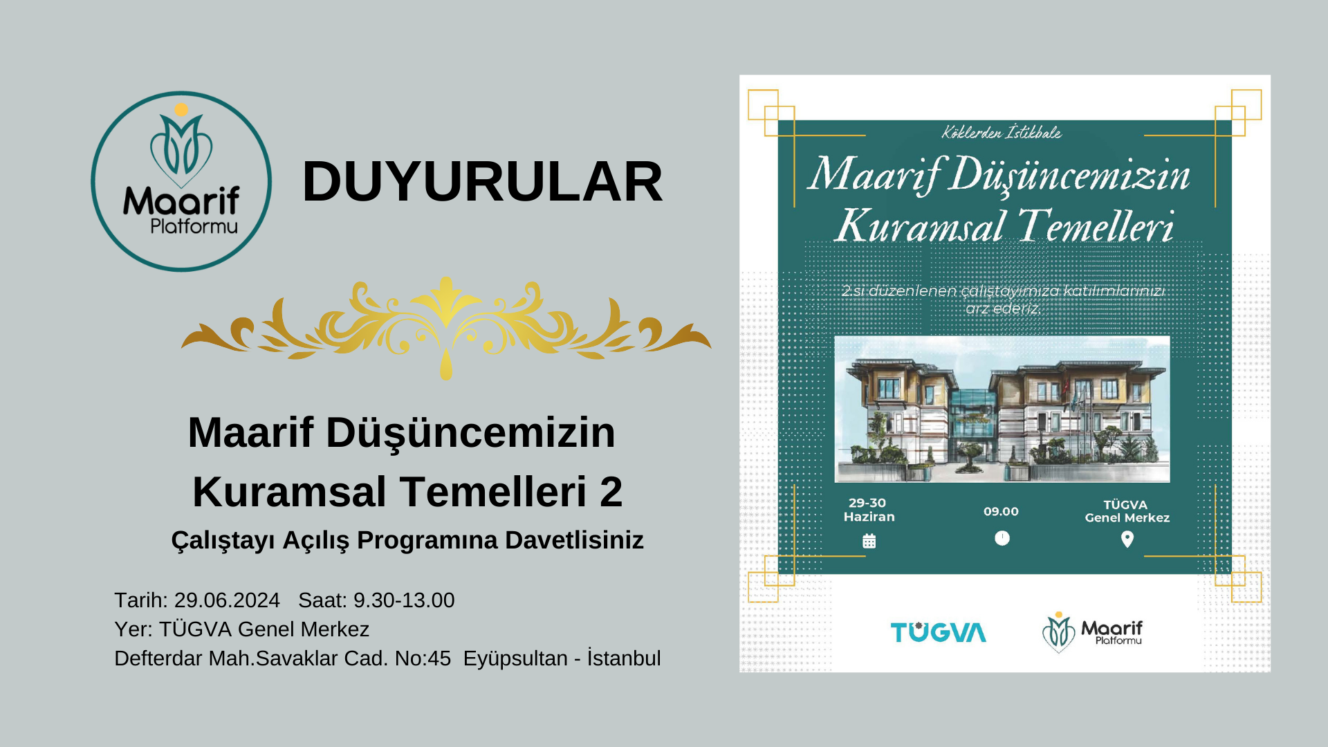 Maarif Düşüncemizin Kuramsal Temelleri 2. Çalıştayı