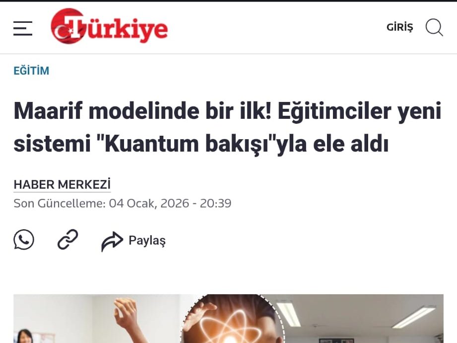 Türkiye Gazetesi: Maarif modelinde bir ilk! Eğitimciler yeni sistemi "Kuantum bakışı"yla ele aldı